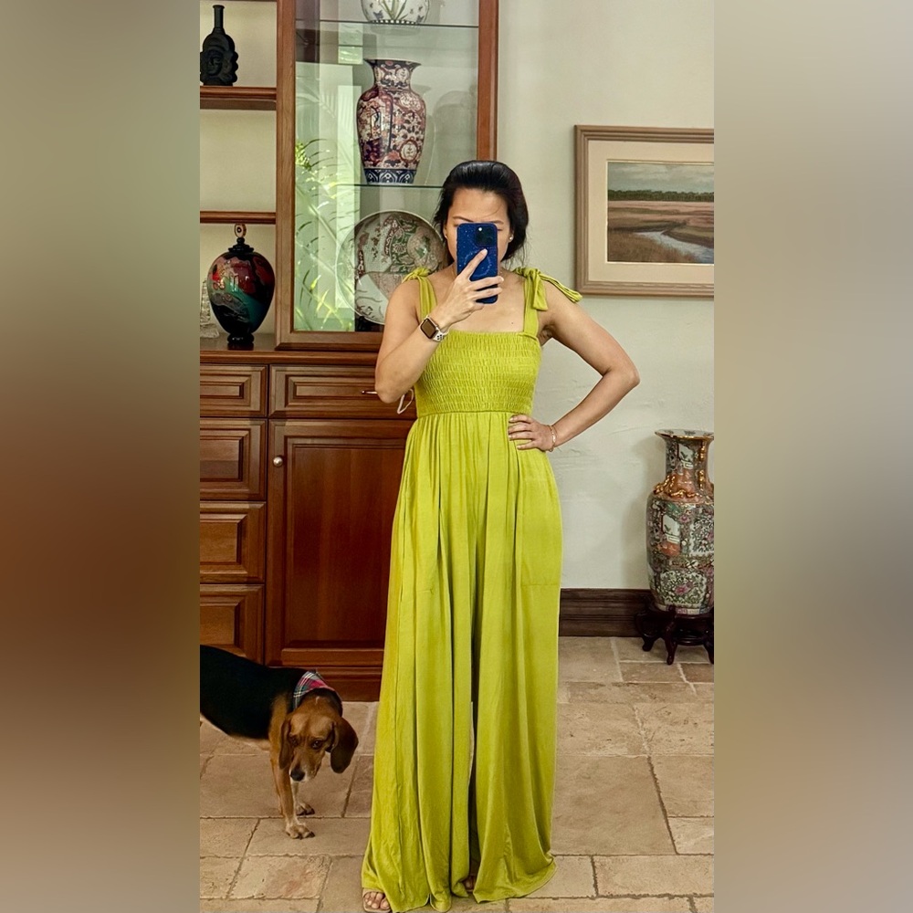 Stanley Green Wide Leg Pants with Relaxed Fit